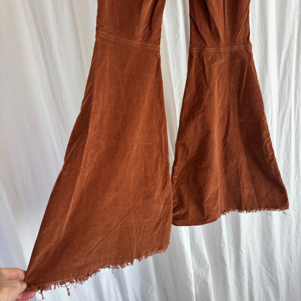 Free People Just Float On Flare Corduroy Pants Rust Brown Bell Bottom 27 OB61855 - Picture 3 of 9